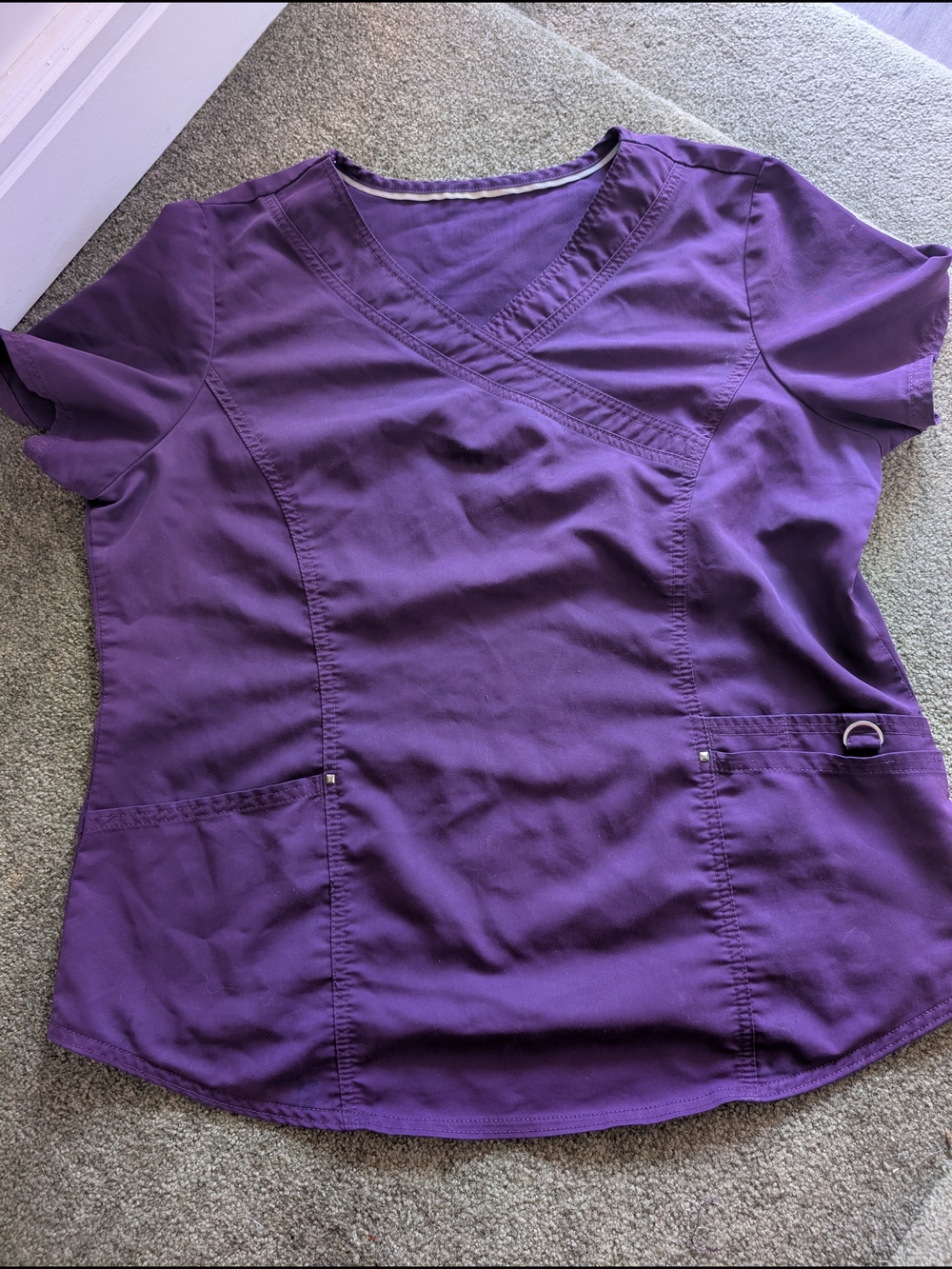 Women’s Purple V-Neck Scrub Top